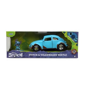 Disney Stitch ve Volkswagen Beetle 1:32 Die Cast Araç ve Figür 33251