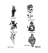 Para ve Yaşam 6 Adet Geçici Dövme Şablonu Spreysiz Sadece Stencil