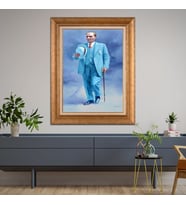 Altın Varaklı Çerçeveli Paspartulu Atatürk Tablo TR0706 (Gold)