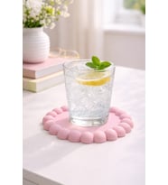 Bubble Desenli Bardak Altlığı - Şeftali Pembesi (Bebek Pembesi)