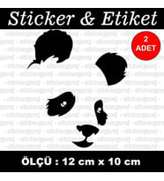 panda etiket sticker - 2 adet çıkartma araba motosiklet kask atv tablet pc buzdolabı otomobil bilgisayar uyumlu