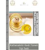 #KediOyuncağı Fileli Tüylü Oyuncaklı Egzersiz Saklanma Pratik Hafif Katlanabilir Oyun Kedi File Tüne