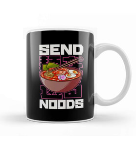 Funny Send Noods Anime Gamer Pho Ramen Noodle Pun Kupa Bardak Porselen