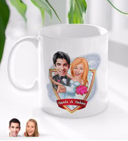 BK Gift Kişiye Özel İsimli Evleniyoruz Karikatürlü Beyaz Kupa Bardak-9