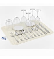 40x30 Cm Bar Lastiği Silikon Kahve Makinesi Pedi Tamper Ve Bulaşık Kurutma Matı Bulaşık Pedi (Bej)