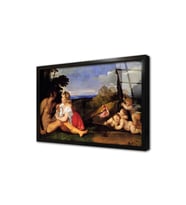 İnsanın Üç Çağı Titian Çerçeveli Cam Tablo
