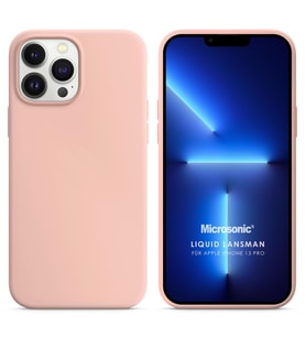 Microsonic Apple iPhone 13 Pro Kılıf Liquid Lansman Silikon Kum Pembesi
