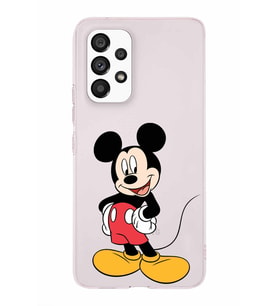Samsung Galaxy A33  Kapak Mickey Mouse Tasarımlı Şeffaf Silikon Kılıf