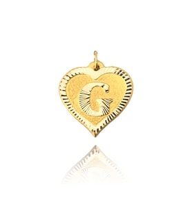 0.25 Gram 14 Ayar G Harfi Kalp Kolye Ucu