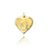 0.25 Gram 14 Ayar G Harfi Kalp Kolye Ucu