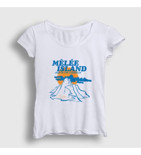 Presmono Kadın Beyaz Melee Guybrush Threepwoo Monkey Island T-Shirt 492191tt (Beyaz)