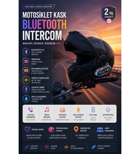 Su Geçirmez Motosiklet Kask Kulaklığı 1000mAh Güçlü Batarya