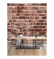 Dreamwall Tuğla Duvar Desenli Silinebilir Dayanıklı Tekstil Duvar Kağıdı (Çok Renkli)