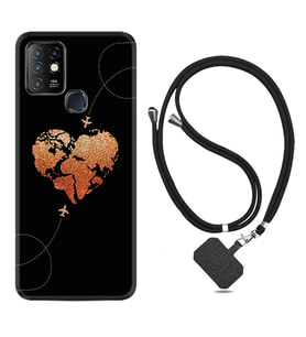 INFINIX Hot 8 9 10 11S Hot 10 Play 10T Kılıf Boyun Askılı Silikon Plane Heart 1721