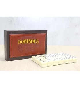 Deri Kutulu Domino Oyunu (Ahşap)