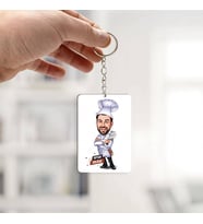 Kişiye Özel Yemeklerin Ustası Karikatürlü Anahtarlık