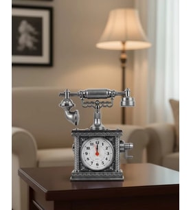 Nostaljik Telefon Tasarımlı Masa Saati Yüksek Sesli Alarm