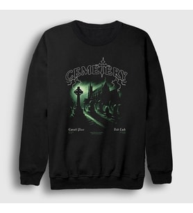 Presmono Unisex Siyah Cursed Place Mezarlık Cemetery Sweatshirt 484530tt