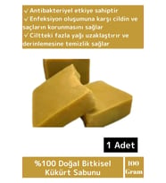 %100 Bitkisel Özel Üretim Saç Yüz Cilt Vücut Kullanım Temizleyici Etkili Doğal Kükürt Sabunu 1 Adet