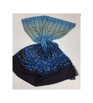 Etnik Desen Haiti Seri Şal Eşarp Askısı ile Birlikte 80x190 cm Mavi Lacivert-Eşa