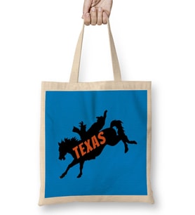 Texas Love Vintage Retro Bez Çanta Uzun Saplı