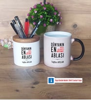 Ablaya Hediye Kalemlik, Kupa Bardak T Kişiye Özel Hediye (Model 3)