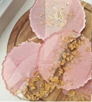 Epoksi 4 lü Bardak Altlığı Takımı (Pembe)