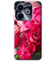 İnfinix Hot 40i Kılıf HD Desen Baskılı Kılıf - Kırmızı Beyaz Gül