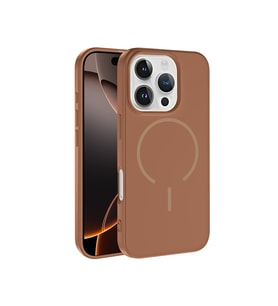 Apple iPhone 16 Pro Max Uyumlu Kılıf M-safe Şarj Özellikli Zore Meta Kapak (Kahverengi)
