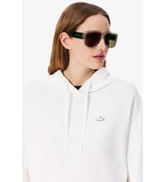 Lacoste Womens Relaxed Fit Sweatshirt Rahat Kesim Kapüşonlu Kadın Sweatshirt Beyaz
