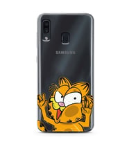 Samsung Galaxy A20/A30 Uyumlu Garfield Desenli Şeffaf Telefon Kılıfı