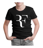 Roger Federer - Logo Siyah Çocuk Tshirt