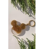 Şeffaf Epoksi İçinde Gold Renk Süs Gold Aksesuarlı Mickey Mouse Anahtarlık El Yapımı Hediyelik