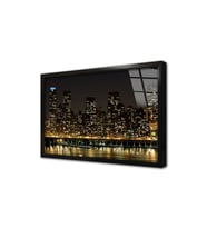 New York Gece Çerçeveli Cam Tablo