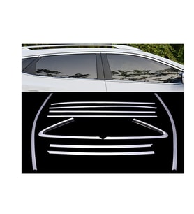 Hyundai Tucson 2016-2020  Kasa Cam Çıtası Çerçevesi Ful Set Krom