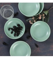 Keramika Mat Açık Yeşil Halka Çerezlik/Sosluk 13 Cm 6 Adet