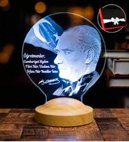 Atatürk'ün Öğretmenler için Sözleri Hediyesi, Atatürk Sözleri Hediye Led Lamba, Mezuniyet Hediyesi, Mustafa Kemal Atatürk Görselli Hediyeler