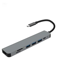 Ally 7in1 USB 3.1 HDMI 4K 30HZ 2K 1080P Type-C HUB Adaptör Dönüştürücü (Füme)