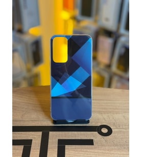 Samsung S24 FE Uyumlu Kristal Görünümlü Geometrik Desenli Parlak Kılıf (Mavi)
