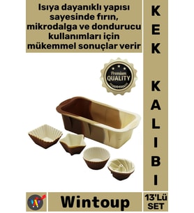 #Kalıp Isıya Dayanıklı Yapışmaz Mutfak Pasta Sunum Fırın Silikon Muffin Baton Kek Kalıbı Seti 13'lü