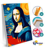 Sayılarla Boyama Kasnaklı Tablo Seti Fırça Boya Dahil Mona Lisa