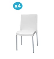 Omnipazar MT-CF875 Vortice Plastik Bahçe Balkon Sandalye 4'lü Set (Beyaz)
