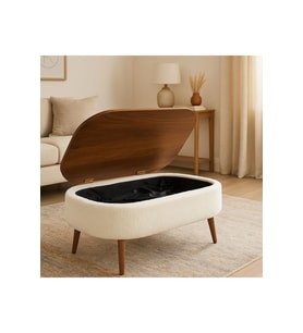 Sandıklı Oval Ahşap Ayaklı Orta Sehpa