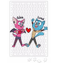 Kedi Cat Mammal Dog, Gumball Waterson Ariana Aşk Puzzle