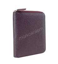 Carens Bordo Hakiki Deri 6lı Kalem Çantası K85