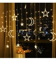 Dekoratif 8 Fonksiyonlu 3,5 Mt Ay Yıldız Peri Led Animasyonlu Perde Led