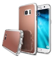 Ringke Mirror Fusion Galaxy S7 Edge ile Uyumlu Aynalı Kılıf Rose Gold