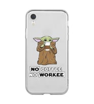 Iphone XR Uyumlu Yoda Coffee Tasarımlı Şeffaf Telefon Kılıfı