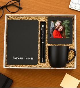Kişiye Özel Fotoğraflı Çerçeve,Defter,Kalem ve Fincan Hediye Seti