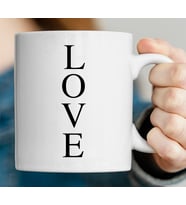 Love Tasarımlı Beyaz Kupa